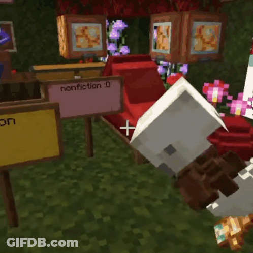 Minecraft Sign Saying Nonfiction GIF