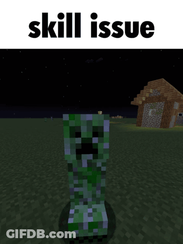 Minecraft Skill Issue Screenshot GIF