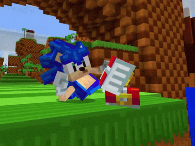 Minecraft Sonic Sitting GIF
