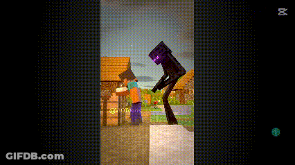 Minecraft Steve And Enderman Standing GIF