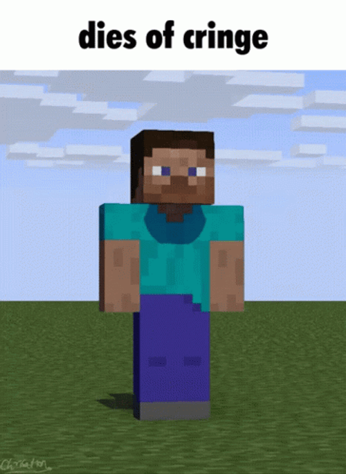 Minecraft Steve Cringe Death GIF