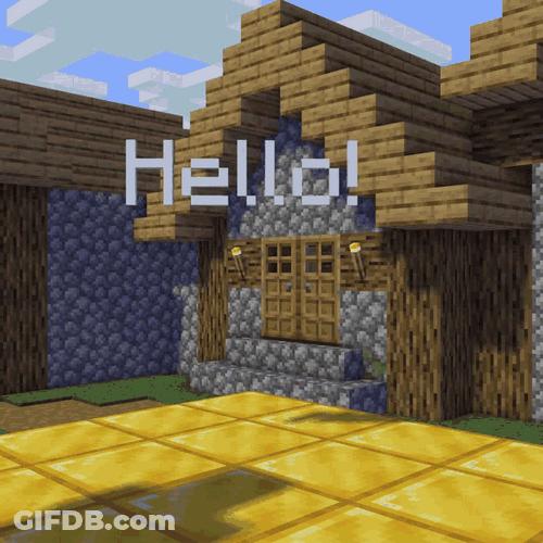 Minecraft Steve Hello GIF