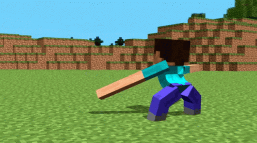 Minecraft Steve Moving Hands GIF