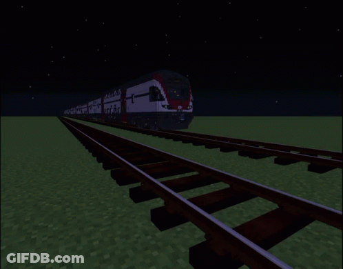 Minecraft Train With Canadian GIF