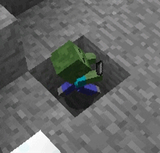Minecraft Trapped Zombie GIF