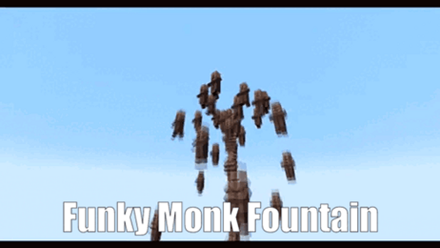 Minecraft Villager Funky Monk Fountain GIF