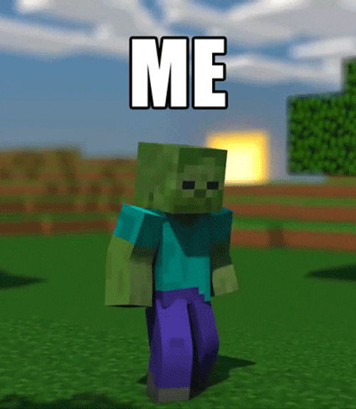 Minecraft Zombie Avoiding Arrow GIF