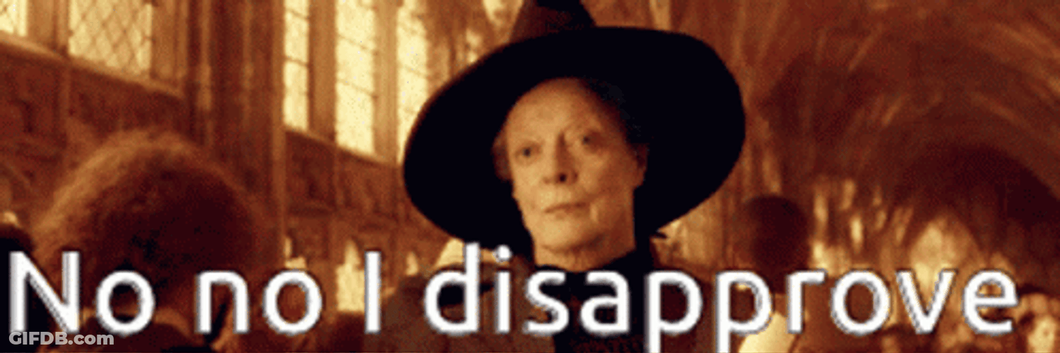 Minerva McGonagall Disapproves Shaking Head GIF