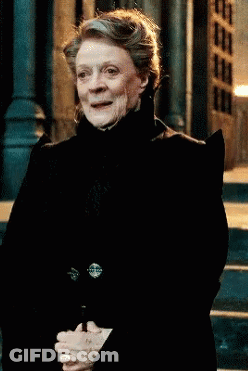 Minerva McGonagall Excited Reaction Harry Potter GIF