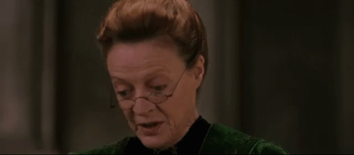 Minerva McGonagall Frantic Head Movement GIF