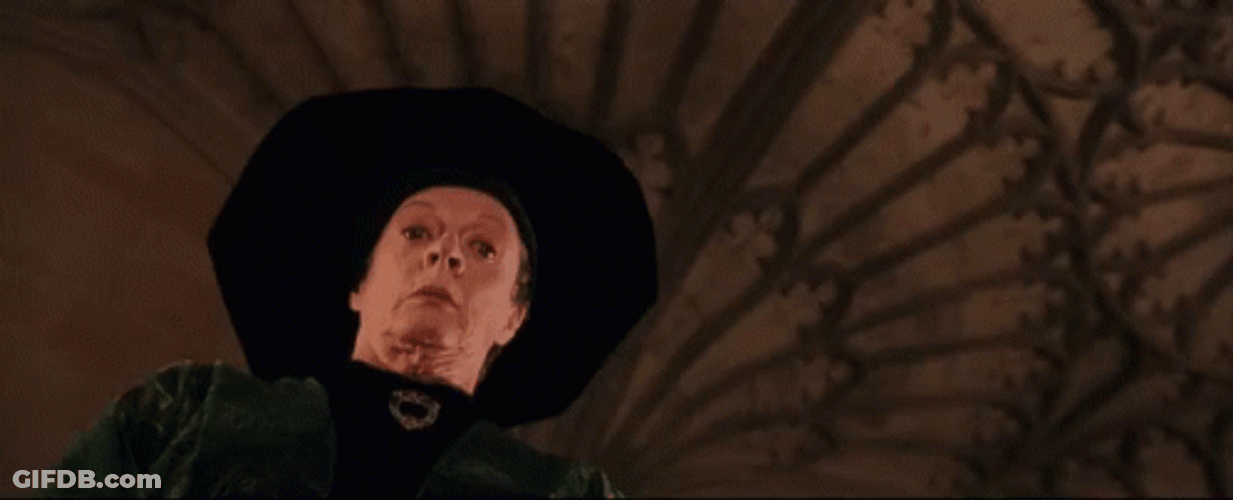 Minerva McGonagall Looking Down Nervously GIF