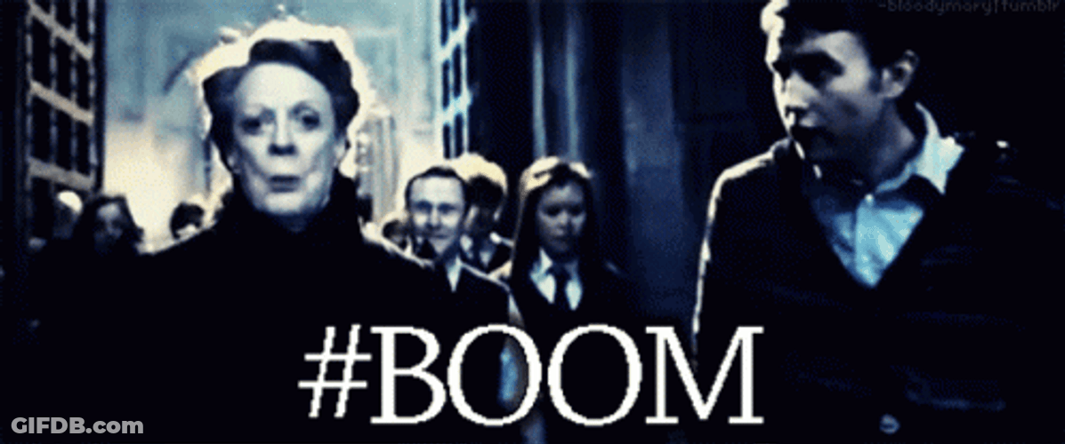 Minerva McGonagall Neville Longbottom Hashtag Boom GIF