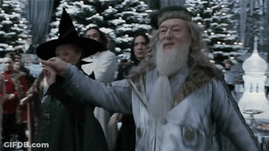 Minerva McGonagall Professor Dumbledore Holding Hands GIF