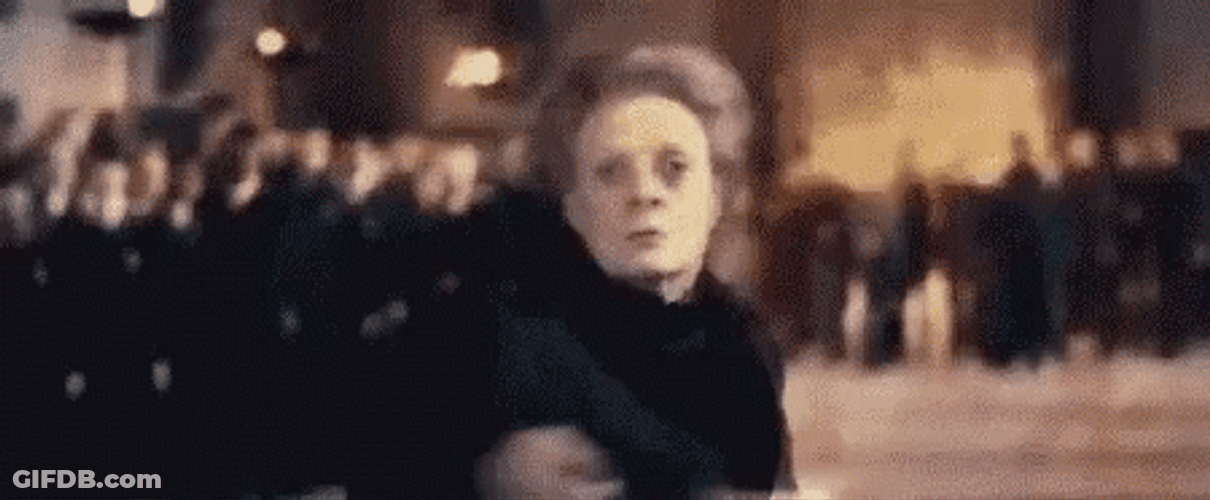 Minerva McGonagall Professor Snape Magic Wand Fight GIF
