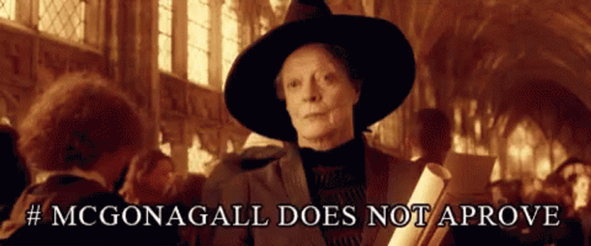 Minerva McGonagall Shaking Head Doesn't Approve GIF