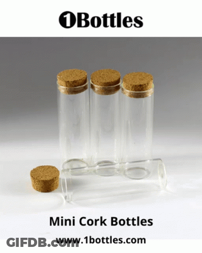 Mini Cork Bottles Display GIF