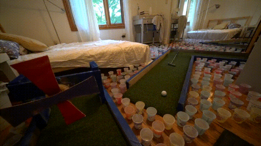 Mini Golf Course In Bedroom GIF