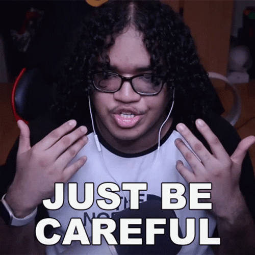 Miniklin Just Be Careful Hand Gestures GIF