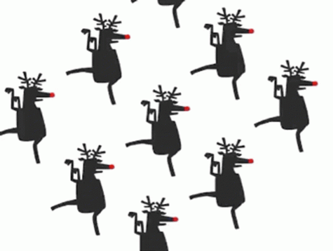 Minimalist Animation Dancing Reindeer GIF