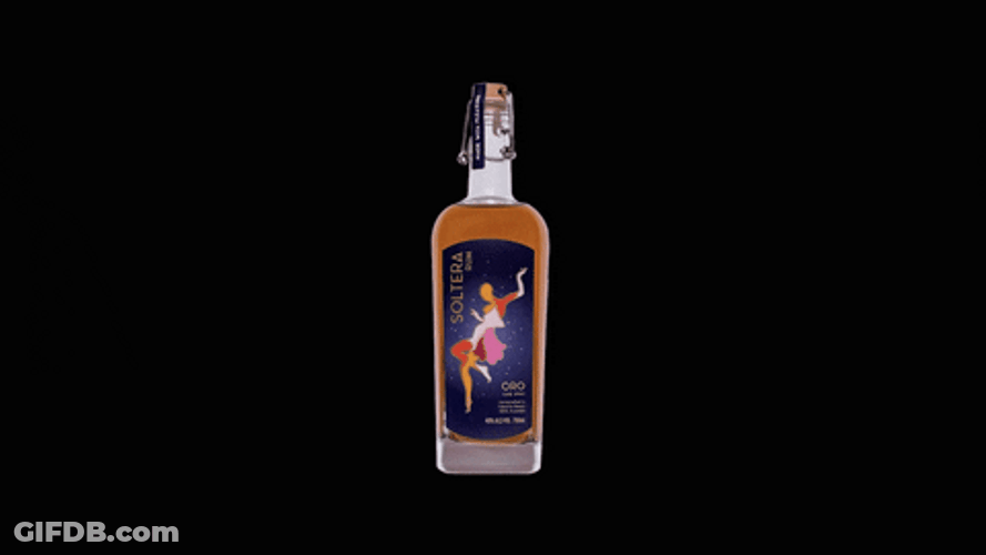 Minimalist Beating Rum Bottle GIF