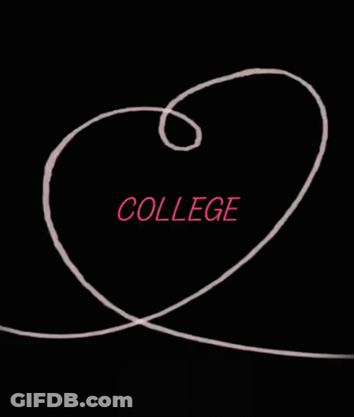 Minimalist Black College Heartstring GIF