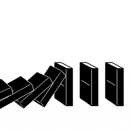 Minimalist Black Dominos Falling GIF
