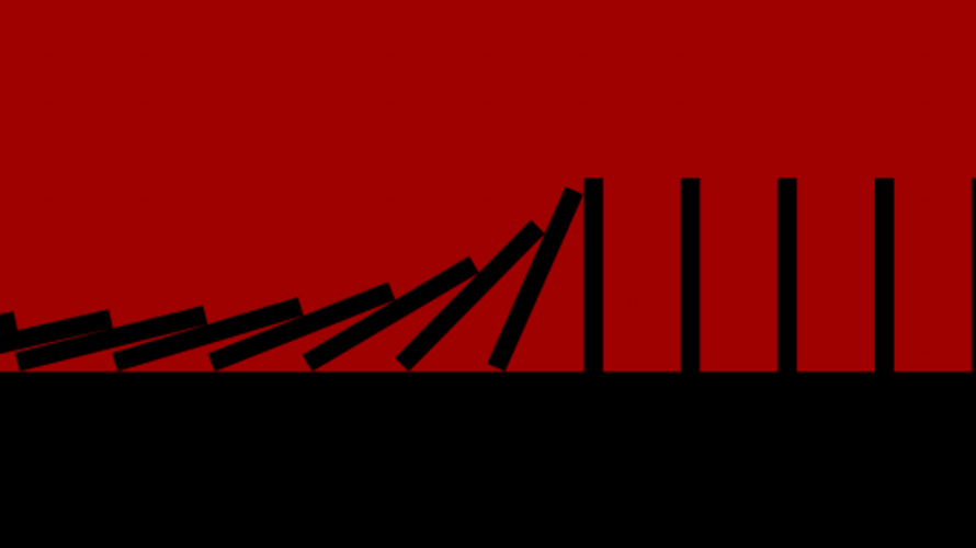 Minimalist Black Dominos Falling Slow GIF