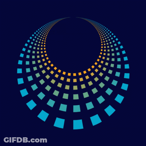 Minimalist Blue Orange Gradient Box GIF