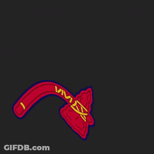 Minimalist Braves Tomahawk Chop Icon GIF