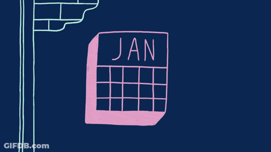 Minimalist Calendar Flipping Months GIF