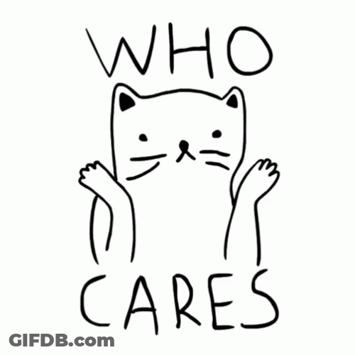 Minimalist Cat Who Cares GIF