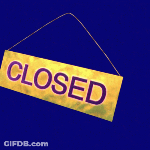 Minimalist Closed Stay Closed Sign GIF