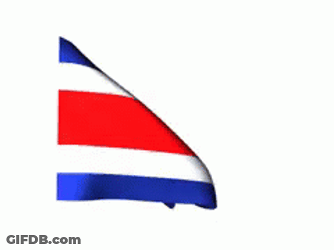 Minimalist Costa Rica Flag Waving GIF
