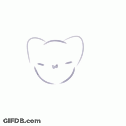 Minimalist Cute Cat Head Bounce GIF