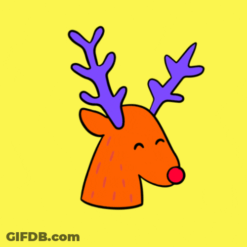 Minimalist Dancing Reindeer Head GIF