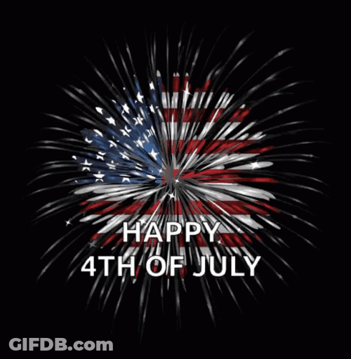 Minimalist Firework Happy Fourth Of July GIF
