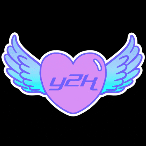 Minimalist Gleaming Y2k Winged Heart GIF