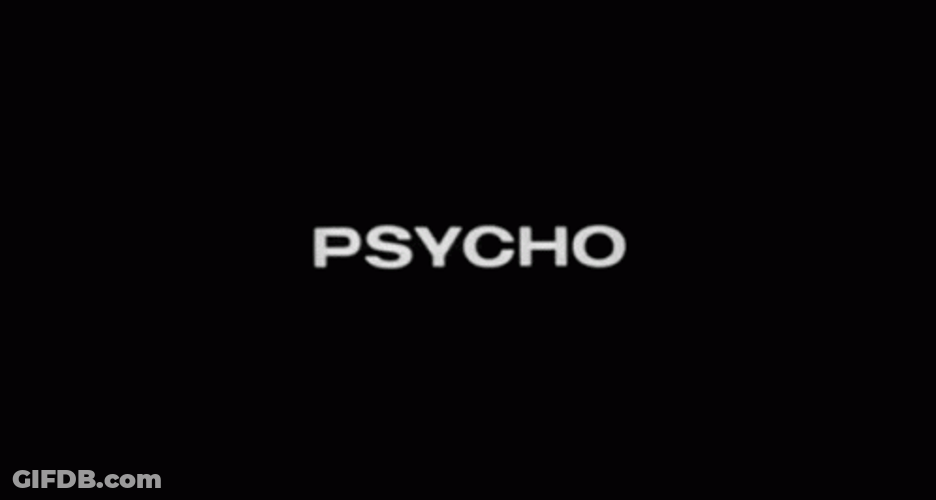 Minimalist Glitching Text Psycho GIF