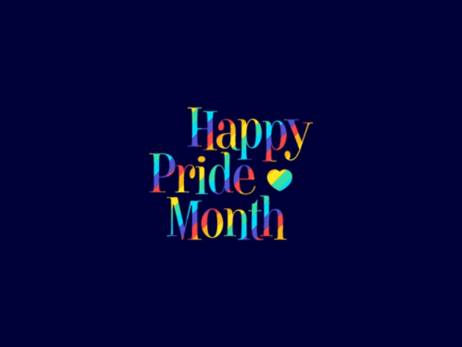 Minimalist Happy Pride Month Heart GIF