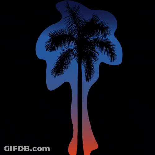 Minimalist Palm Tree Lighting Up GIF