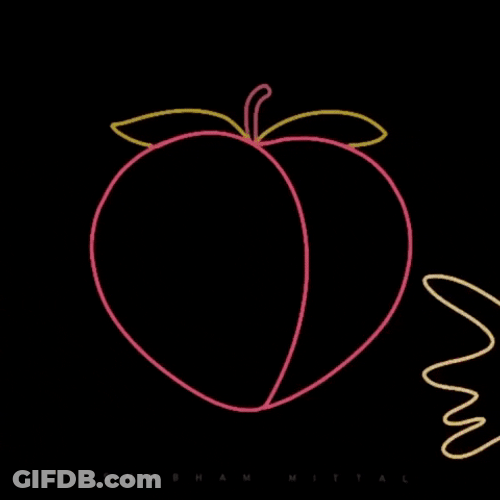 Minimalist Peach Getting Slapped Mobile Art GIF