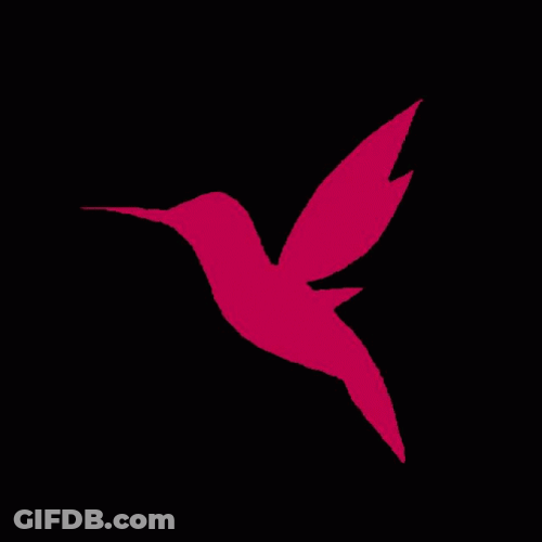 Minimalist Red Bird Flying GIF