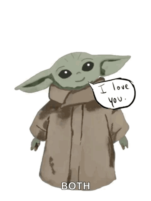 Minimalist Star Wars Baby Yoda I Love You GIF