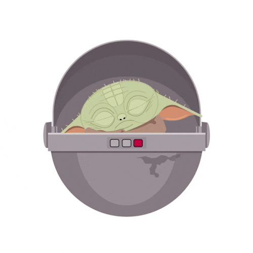 Minimalist Star Wars Baby Yoda Sleeping GIF