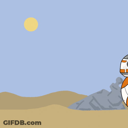 Minimalist Star Wars BB 8 Passing By GIF