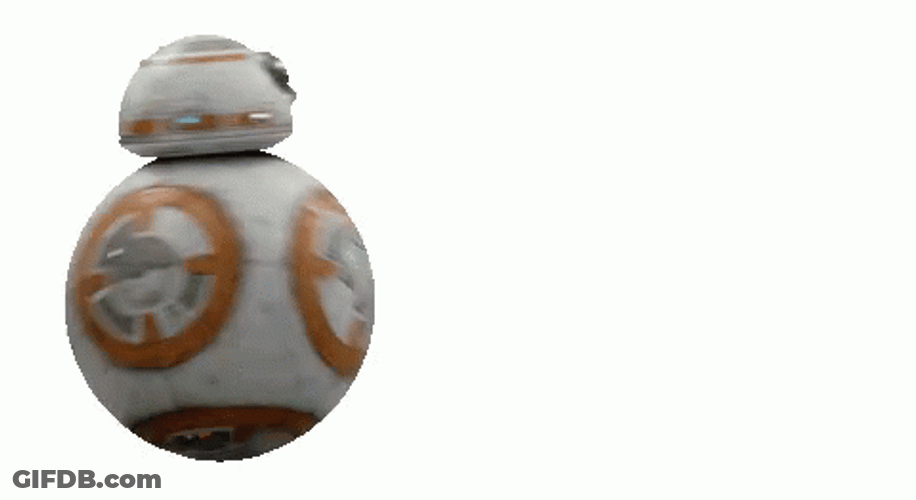Minimalist Star Wars BB8 Rolling Back And Forth GIF