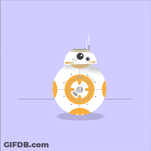 Minimalist Star Wars BB8 Rolling GIF