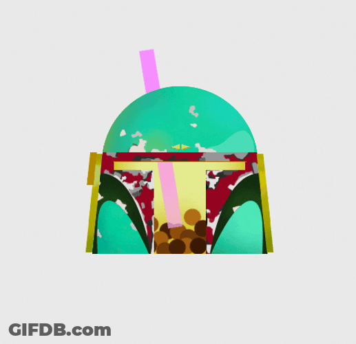 Minimalist Star Wars Boba Fett Head GIF