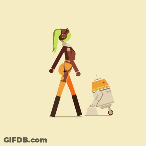 Minimalist Star Wars Chopper And Hera Syndulla GIF