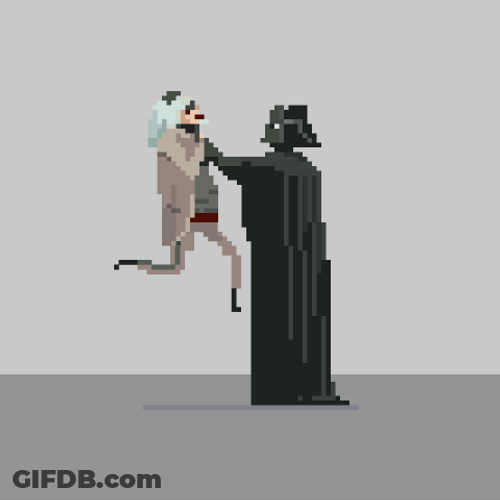 Minimalist Star Wars Darth Vader And Jedi GIF